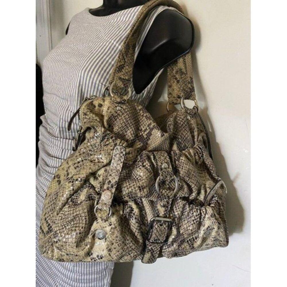 michael kors bag snake print beige leather tote - Picture 6 of 12